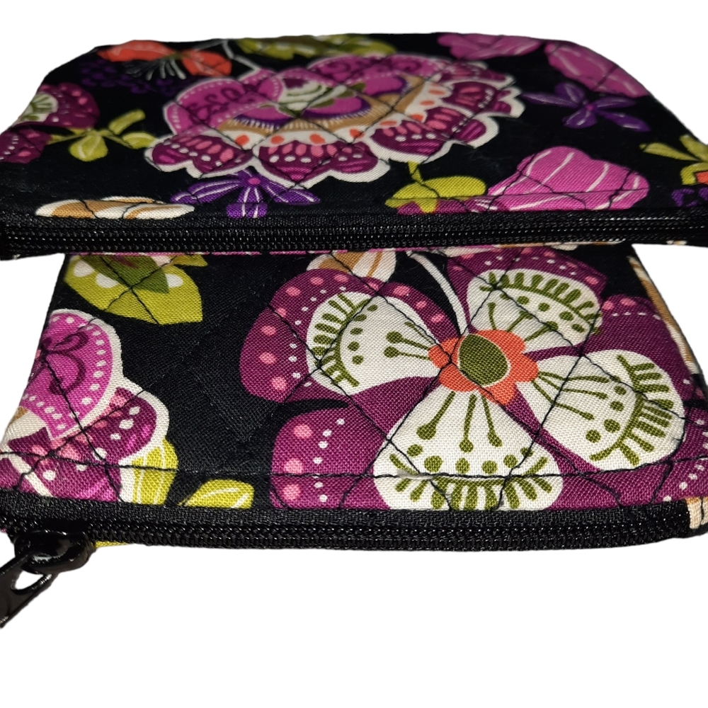 Vera Bradley 2PC Vibrant Floral Quilted Zipper Pouches - Picture 3 of 9